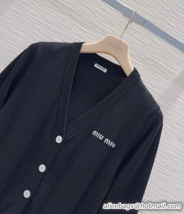 New Design Miu Miu Knit Cardigan M081337 Black 2026