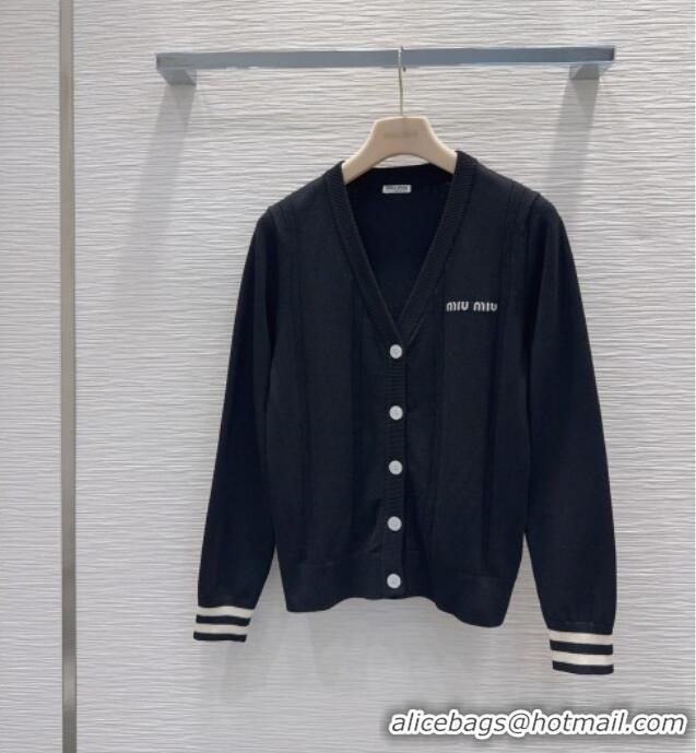 New Design Miu Miu Knit Cardigan M081337 Black 2026