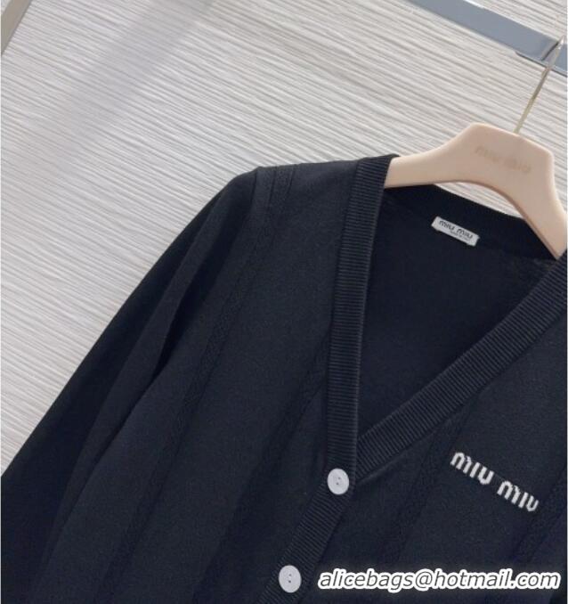New Design Miu Miu Knit Cardigan M081337 Black 2026