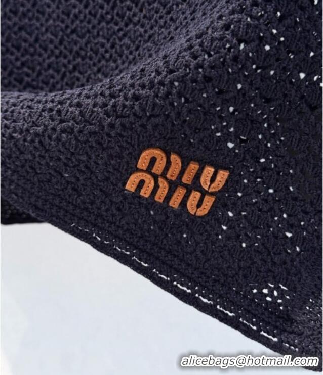 Promotional Miu Miu Cotton Crochet and Suede Miniskirt M081437 Black/Brown 2026