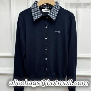 Best Price Miu Miu Cashmere Cardigan M081439 Navy 2026