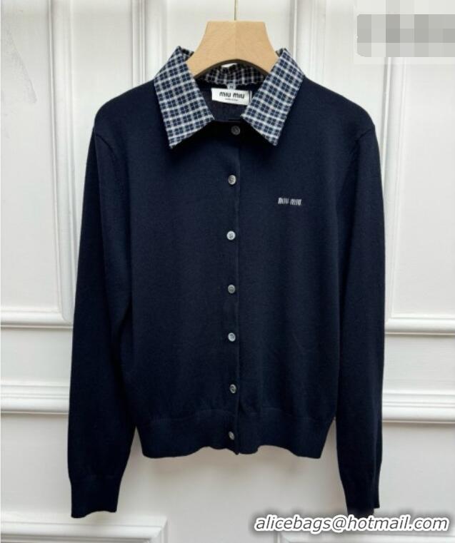 Best Price Miu Miu Cashmere Cardigan M081439 Navy 2026