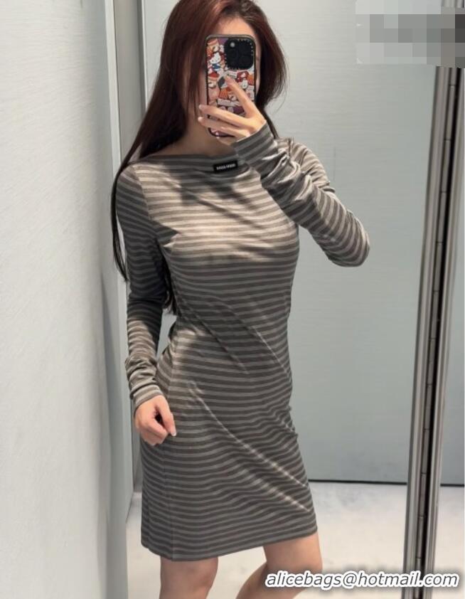 ​Best Grade Miu Miu Silk Dress M081442 Grey 2026