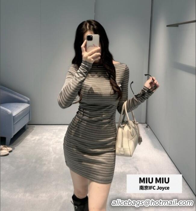 ​Best Grade Miu Miu Silk Dress M081442 Grey 2026