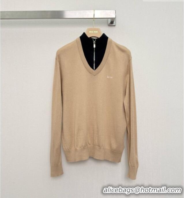 Best Price Discount Miu Miu Knit Sweater M081449 Beige 2026