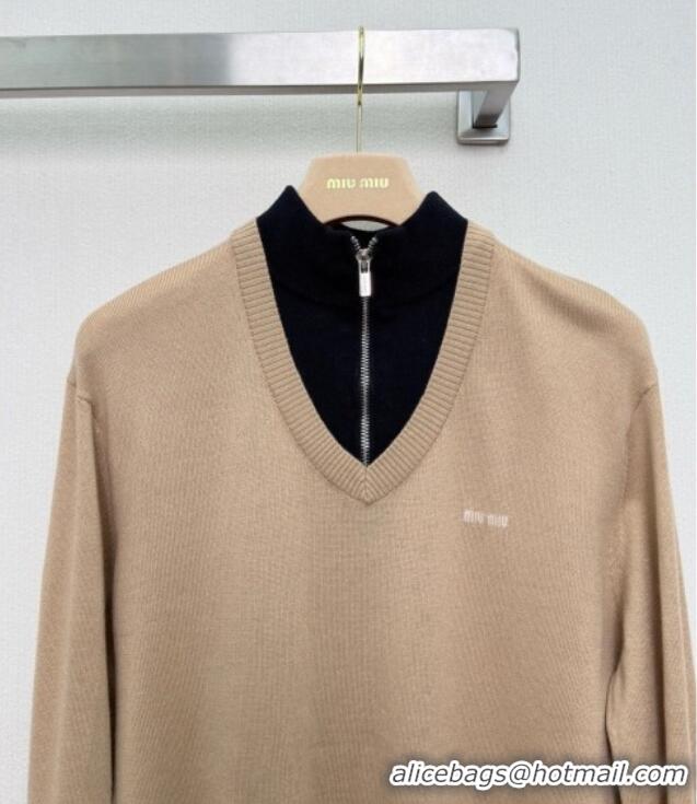 Best Price Discount Miu Miu Knit Sweater M081449 Beige 2026