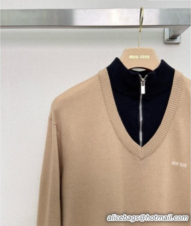 Best Price Discount Miu Miu Knit Sweater M081449 Beige 2026