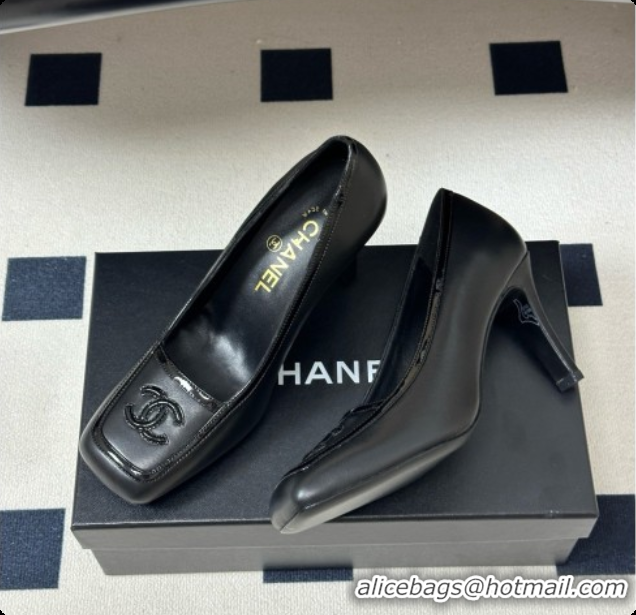 Big Discount Chanel Lambskin & Patent Calfskin Pump G47518 Black 2026