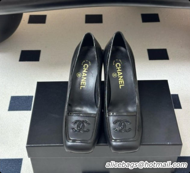 Big Discount Chanel Lambskin & Patent Calfskin Pump G47518 Black 2026