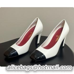 Top Design Chanel Lambskin & Patent Calfskin Pump CH081562 White 2026