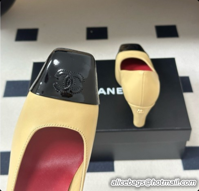Good Product Chanel Lambskin & Patent Calfskin Pump 8.5cm Heel CH081563 Beige 2026