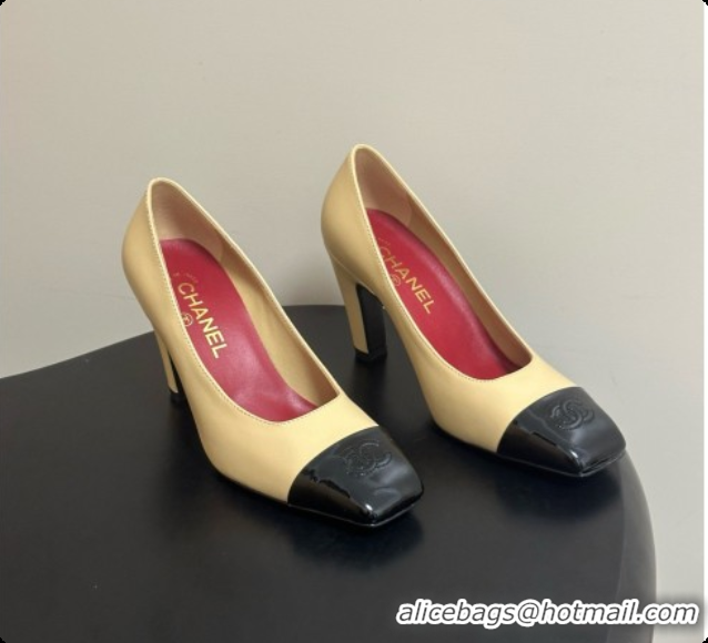 Good Product Chanel Lambskin & Patent Calfskin Pump 8.5cm Heel CH081563 Beige 2026