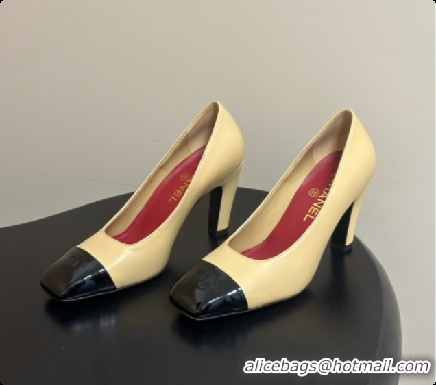 Good Product Chanel Lambskin & Patent Calfskin Pump 8.5cm Heel CH081563 Beige 2026