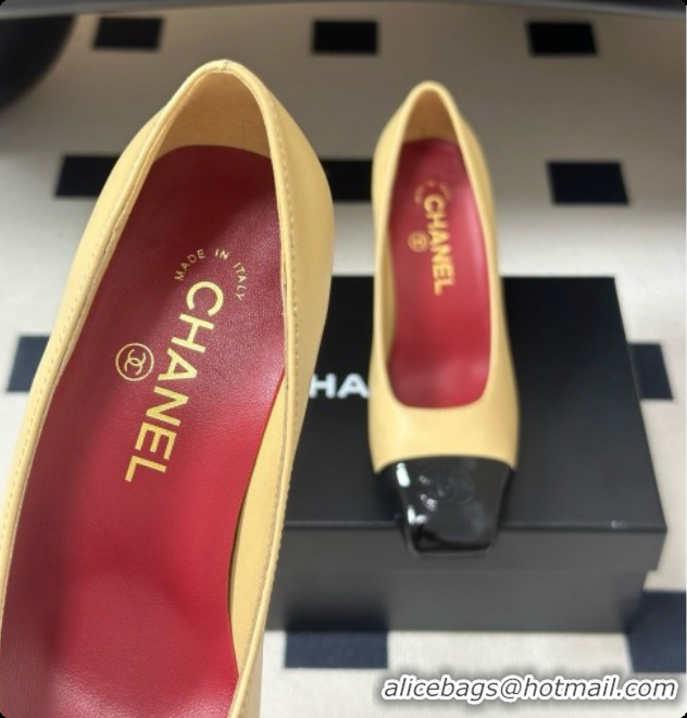 Good Product Chanel Lambskin & Patent Calfskin Pump 8.5cm Heel CH081563 Beige 2026