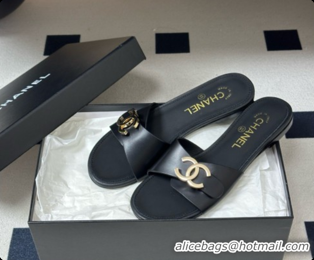 Unique Style Chanel Calfskin Mules G47558 Black 2026