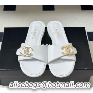Perfect Chanel Calfskin Mules G47558 White 2026
