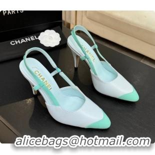 Charming Chanel Lambskin Slingbacks G47479 Light Blue/Green 2026