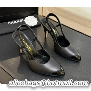 Low Cost Chanel Lambskin & Patent Leather Slingbacks G47479 Black 2026