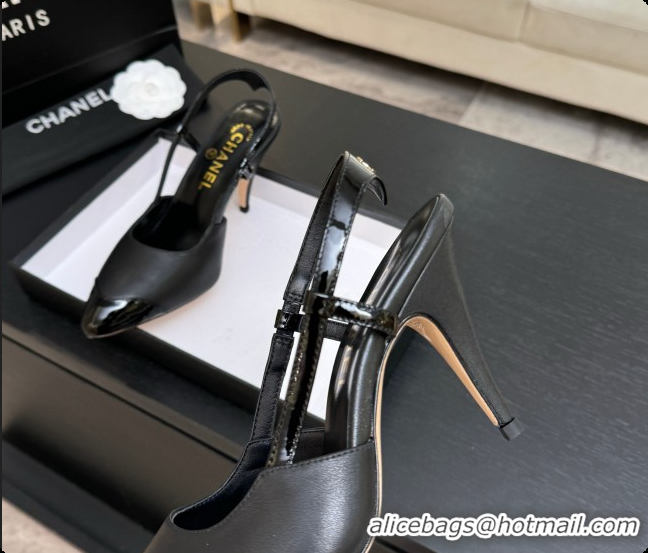 Low Cost Chanel Lambskin & Patent Leather Slingbacks G47479 Black 2026