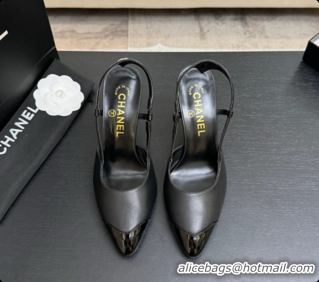 Low Cost Chanel Lambskin & Patent Leather Slingbacks G47479 Black 2026