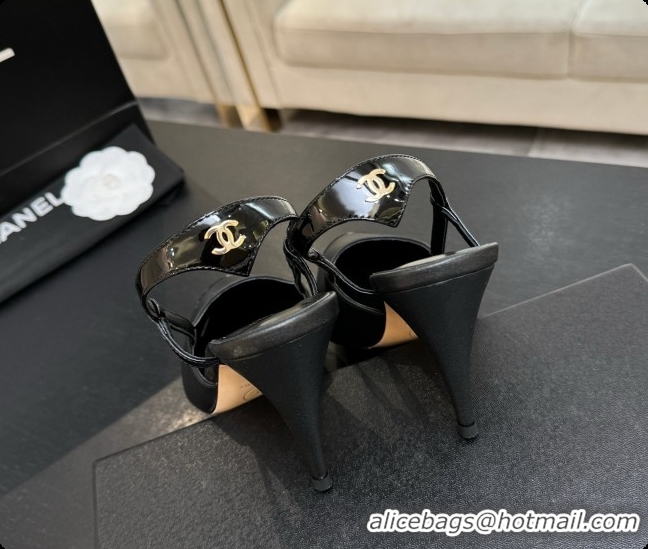 Low Cost Chanel Lambskin & Patent Leather Slingbacks G47479 Black 2026