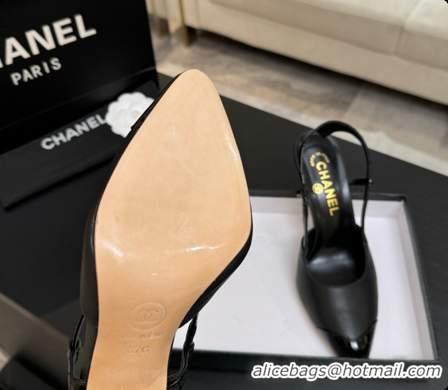 Low Cost Chanel Lambskin & Patent Leather Slingbacks G47479 Black 2026