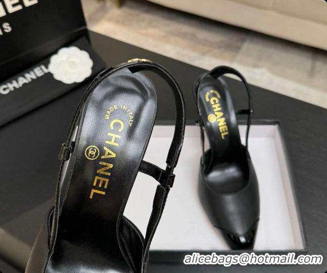Low Cost Chanel Lambskin & Patent Leather Slingbacks G47479 Black 2026
