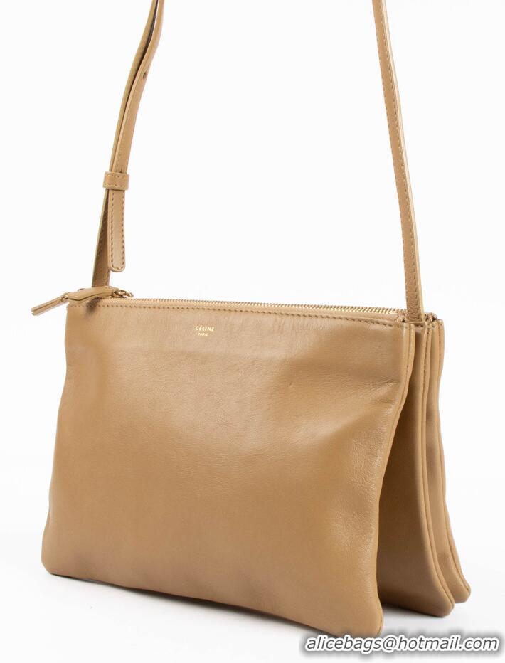 Top Grade Celine Large Trio Crossbody Bag In Lambskin C11954 Camel