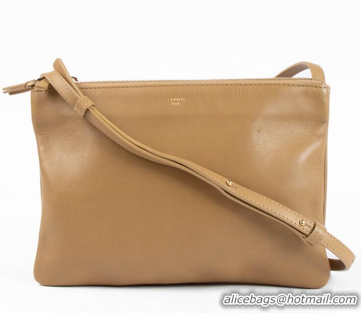 Top Grade Celine Large Trio Crossbody Bag In Lambskin C11954 Camel