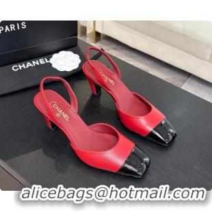Charming Chanel Lambskin & Patent Calfskin Slingbacks 7cm Heel G47515 Burgundy 2026