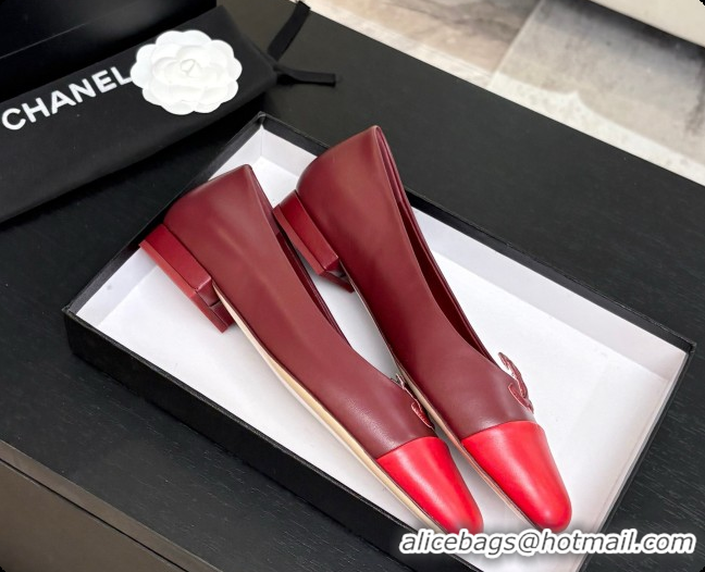 Hot Style Chanel Calfskin Ballet Flats G47478 Burgundy 2026