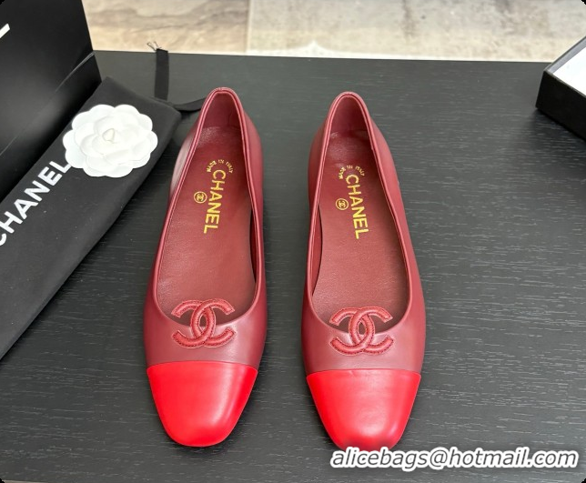 Hot Style Chanel Calfskin Ballet Flats G47478 Burgundy 2026