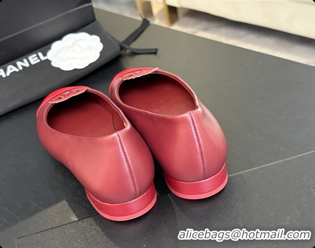 Hot Style Chanel Calfskin Ballet Flats G47478 Burgundy 2026
