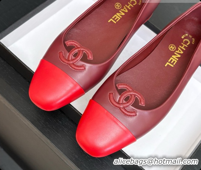 Hot Style Chanel Calfskin Ballet Flats G47478 Burgundy 2026