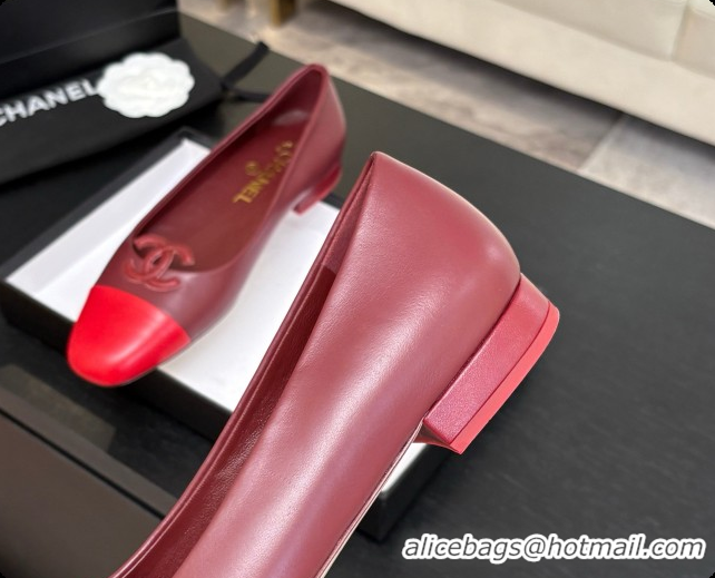 Hot Style Chanel Calfskin Ballet Flats G47478 Burgundy 2026