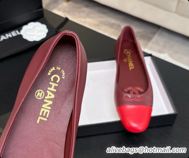 Hot Style Chanel Calfskin Ballet Flats G47478 Burgundy 2026