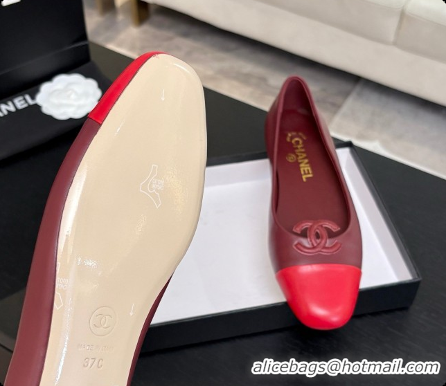 Hot Style Chanel Calfskin Ballet Flats G47478 Burgundy 2026