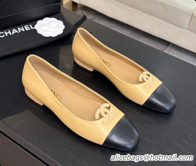 Popular Style Chanel Calfskin Ballet Flats G47478 Beige 2026