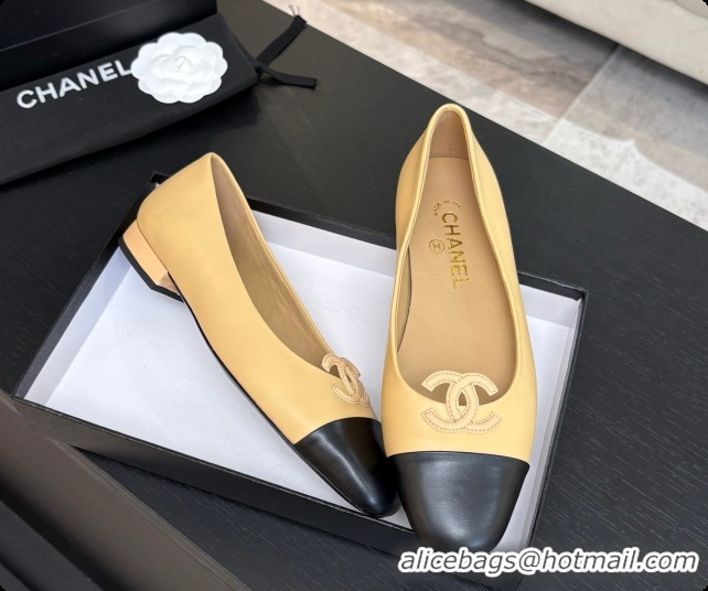 Popular Style Chanel Calfskin Ballet Flats G47478 Beige 2026