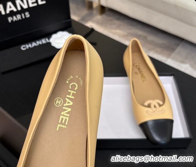 Popular Style Chanel Calfskin Ballet Flats G47478 Beige 2026