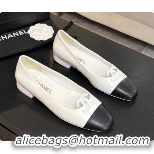 Sophisticated Chanel Calfskin Ballet Flats G47478 White 2026