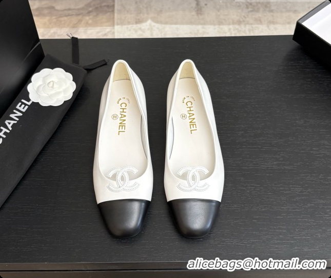 Sophisticated Chanel Calfskin Ballet Flats G47478 White 2026
