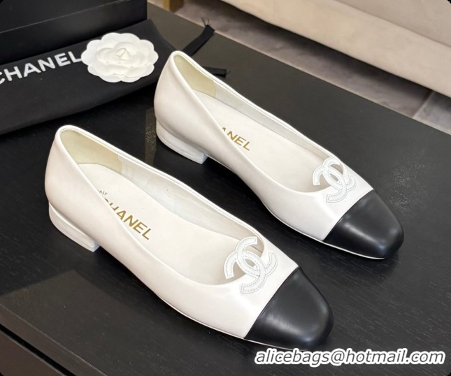 Sophisticated Chanel Calfskin Ballet Flats G47478 White 2026
