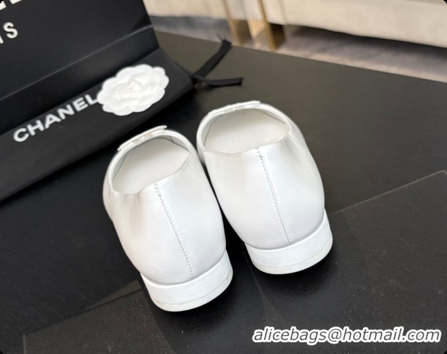 Sophisticated Chanel Calfskin Ballet Flats G47478 White 2026