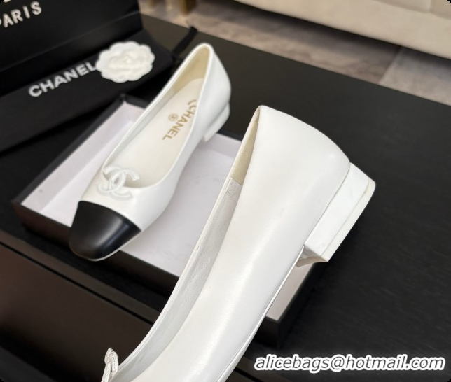 Sophisticated Chanel Calfskin Ballet Flats G47478 White 2026
