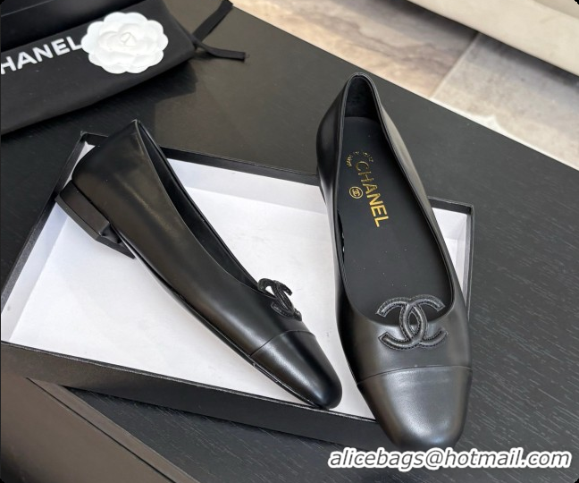 Purchase Chanel Calfskin Ballet Flats G47478 Black 2026