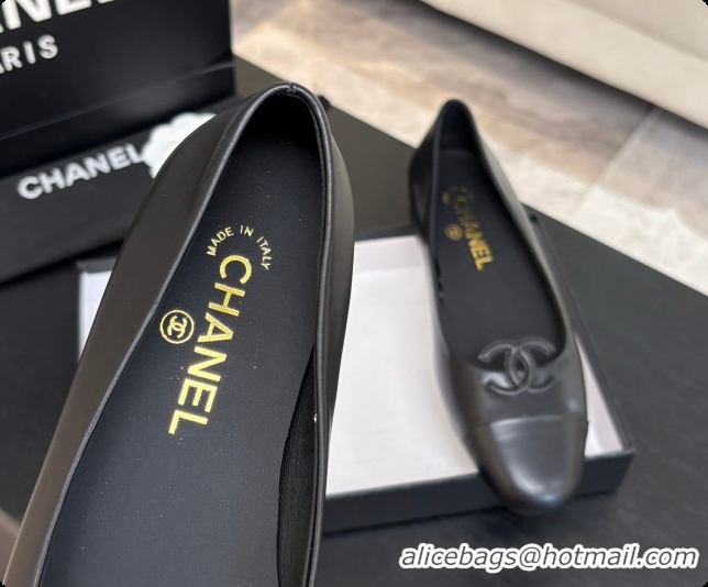 Purchase Chanel Calfskin Ballet Flats G47478 Black 2026