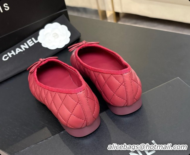 Most Popular Chanel Quilted Lambskin Ballet Flats Ballerinas G26250 Burgundy 2026