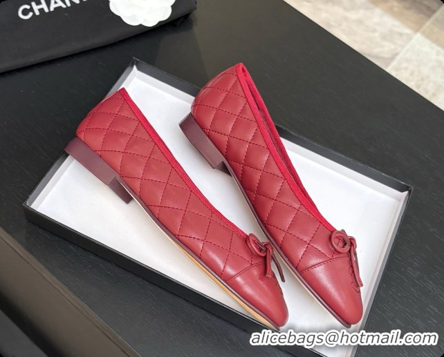 Most Popular Chanel Quilted Lambskin Ballet Flats Ballerinas G26250 Burgundy 2026