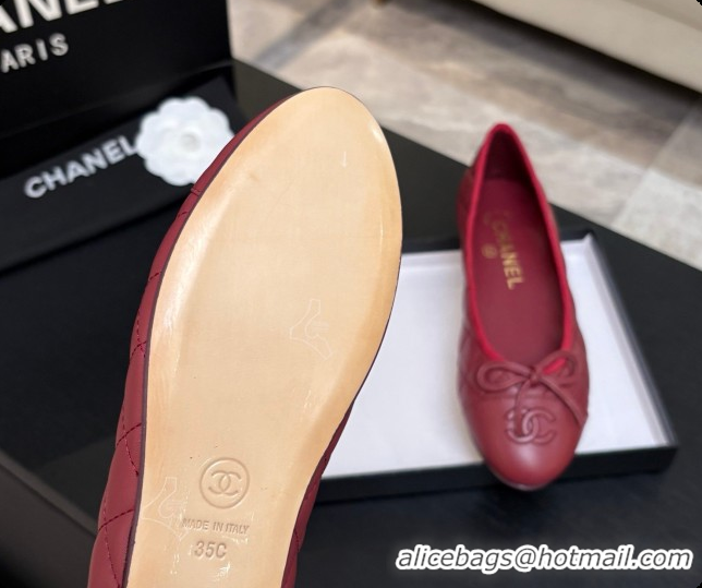 Most Popular Chanel Quilted Lambskin Ballet Flats Ballerinas G26250 Burgundy 2026